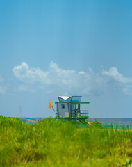 blue sky and clouds Miami Beach lighthouse 