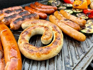 Sausage on grill 