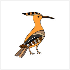 Doodle hoopoe bird clip art isolated. Hand drawn animal. Hand drawn bird. Vector stock illustration. EPS 10 © Iryna