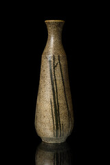 Modern Glazed Ceramic Vases isolated on a black background