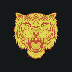 colorful tiger doodle illustration for sticker tattoo poster t-shirt design etc