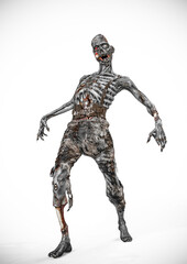 zombie is dancing on white background