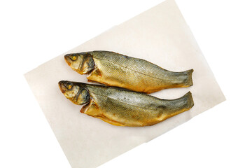 fish on kraft paper on a white background
