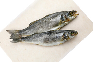 fish on kraft paper on a white background
