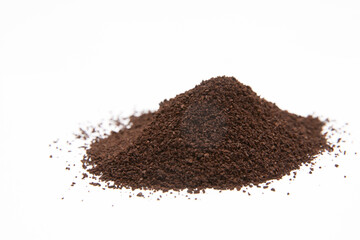 Pile of coffee on white