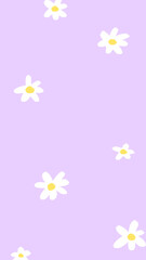 purple background, wallpaper, print with flowers camomile