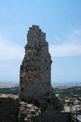 Italy, Tuscany: Foreshortening of Fortress of Campiglia Marittima.