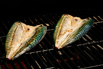 Verdel or mackerel fish made on the grill with spices