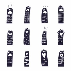 A set of hand-drawn cat paws