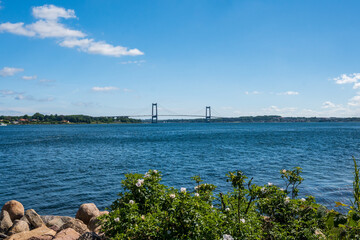 view to the bridge from the pier