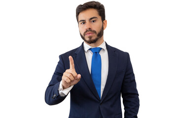 Businessman grimacing in a suit