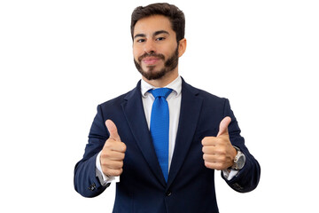 Businessman grimacing in a suit