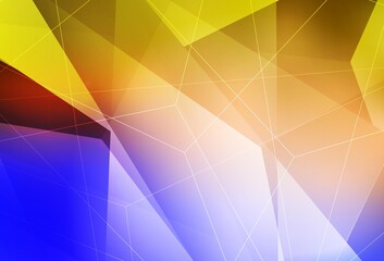 Light Blue, Yellow vector background with polygonal style.