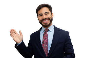 Businessman grimacing in a suit