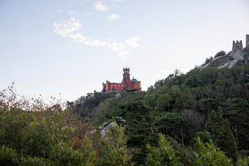 Fototapeta na wymiar Natural landscape of the Pena Natural Park and the Pena Castle