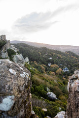 Fototapeta na wymiar Natural landscape of the Pena Natural Park and the Pena Castle