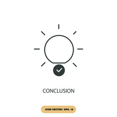 conclusion icons  symbol vector elements for infographic web