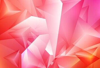 Light Pink, Yellow vector layout with lines, triangles.