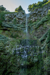 Waterfall located in Grena park. Furnas, Azores, Portugal