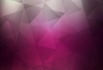 Dark Pink vector triangle mosaic background.