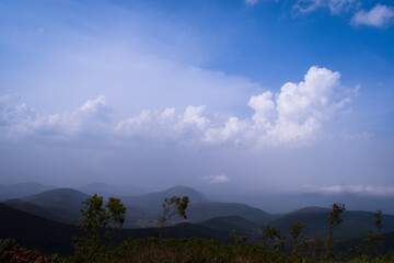 mountain landscape with clouds