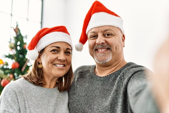 middle age couple celebrating christmas
