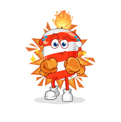 birthday candle boxer character. cartoon mascot vector