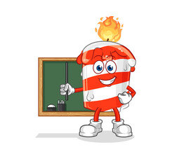 Obraz premium birthday candle teacher vector. cartoon character