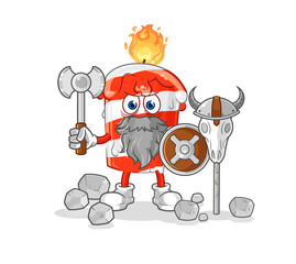 birthday candle viking with an ax illustration. character vector