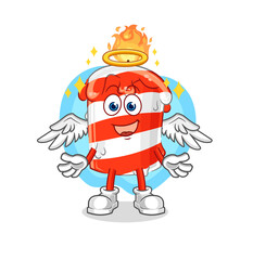 birthday candle angel with wings vector. cartoon character