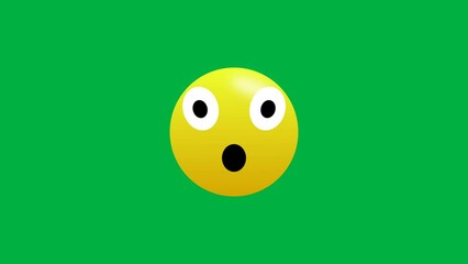 Seamless wow expression emoji isolated on green screen. - Powered by Adobe
