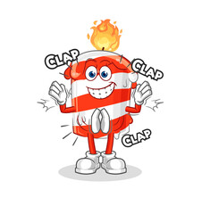 birthday candle applause illustration. character vector