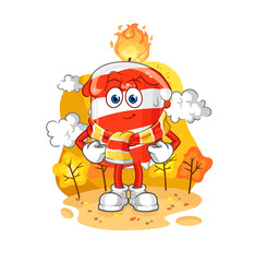 birthday candle in the autumn. cartoon mascot vector