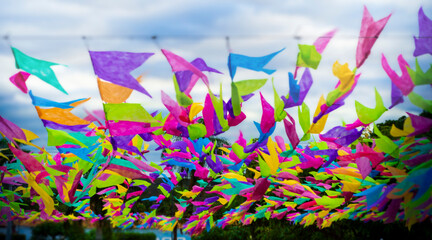 Colorful flags undr thewind