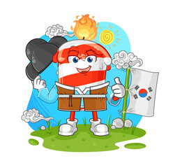 birthday candle korean culture vector. cartoon character