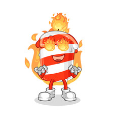 birthday candle on fire mascot. cartoon vector