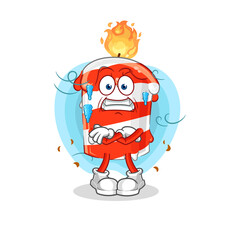 birthday candle cold illustration. character vector