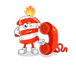 birthday candle call mascot. cartoon vector