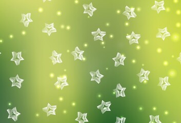 Light Green, Yellow vector backdrop with small and big stars.