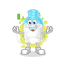 bottle of milk full battery character. cartoon mascot vector