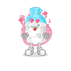 bottle of milk fallin love vector. cartoon character