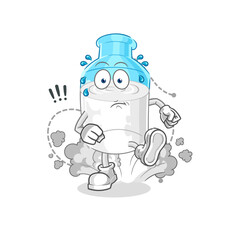 bottle of milk running illustration. character vector