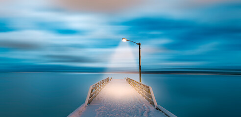 The pier at winter night