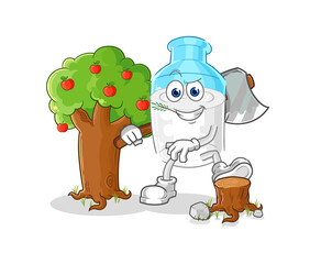 bottle of milk Carpenter illustration. character vector