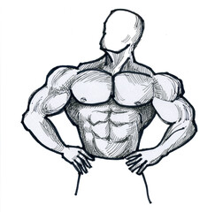 Bodybuilder is a pumped up athlete.  Happy guy is an athlete.
Template for a portrait of a man.