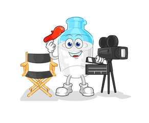 bottle of milk director mascot. cartoon vector