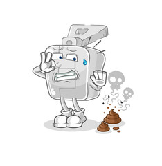 zipper with stinky waste illustration. character vector