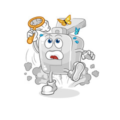 zipper catch butterfly illustration. character vector