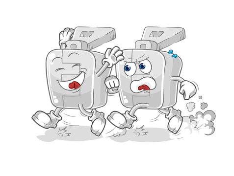 recommend clip art: zipper play chase cartoon. cartoon mascot vector
