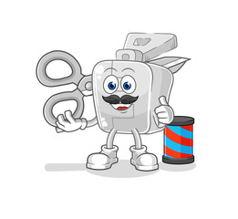 zipper barber cartoon. cartoon mascot vector